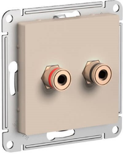 Розетка аудио без рамки Systeme Electric AtlasDesign 2-м. песочный картинка